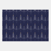 Elegant minimalistisch kerstboomontwerp blauw inpakpapier vel (Voorkant 3)