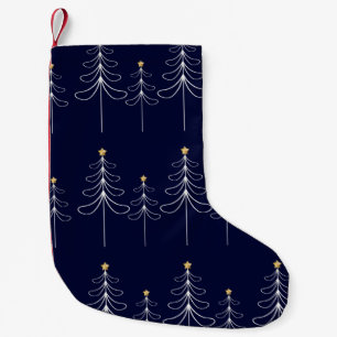 Elegant minimalistisch kerstboomontwerp blauw kleine kerstsok