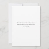 Elegant minimalistisch kerstfeestje kaart (Achterkant)