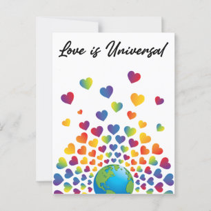 Elegant Minimalistisch Kleurrijk Regenboog Hart On Briefkaart
