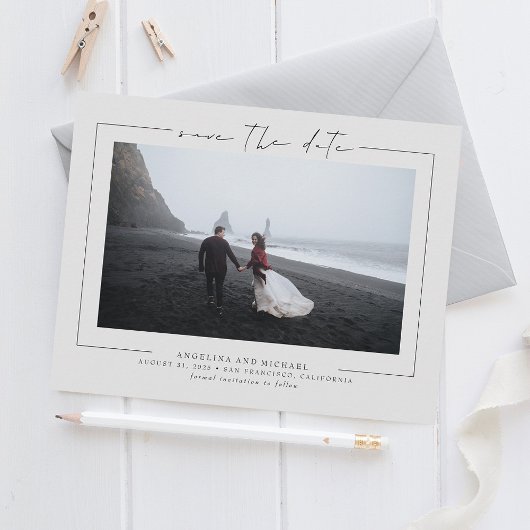 Elegant minimalistisch licht grijs sparen de Datum Save The Date