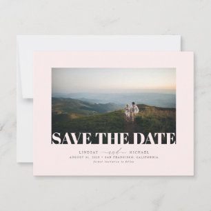Elegant minimalistisch lichtroze sparen de Datum F Save The Date