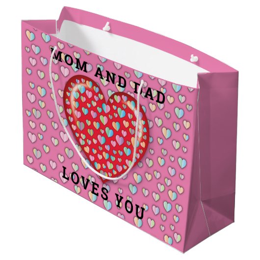 Elegant minimalistisch liefdesontwerp groot cadeauzakje (Achterkant Gekanteld)