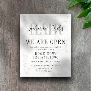 Elegant minimalistisch marmer wit lijst flyer