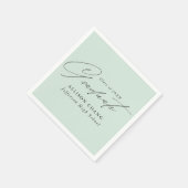 Elegant minimalistisch Mint Green Afstuderen Servet (Hoek)