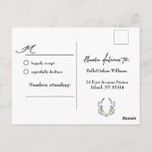 Elegant minimalistisch Mode Lavender RSVP Wedding Briefkaart (Achterkant)