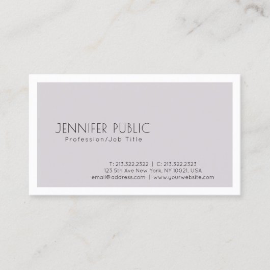 Elegant minimalistisch modern design Trendy Plain Visitekaartje (Voorkant)