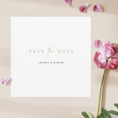 Elegant minimalistisch modern goudhuwelijk save the date