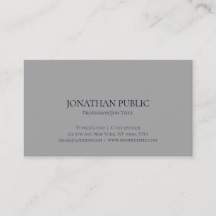 Elegant minimalistisch modern professioneel grijs visitekaartje