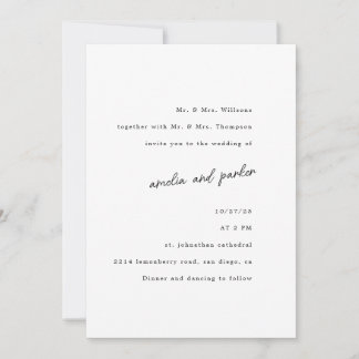 Elegant minimalistisch modern zwart-wit kaart