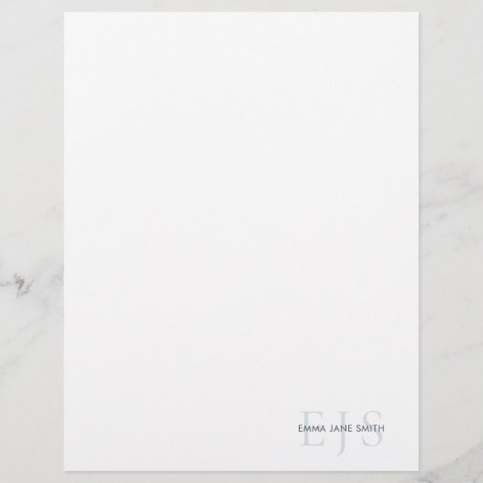 Elegant minimalistisch monogram briefpapier (Achterkant)