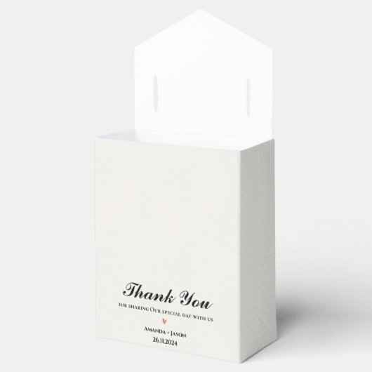 Elegant minimalistisch monogram dank u bruiloft bedankdoosjes (Geopend)