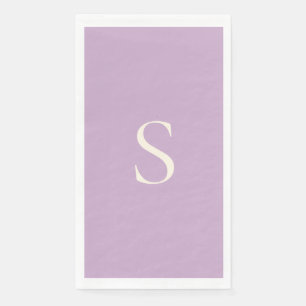 Elegant Minimalistisch Monogram Mauve & Ivoor Servet