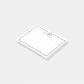 Elegant minimalistisch monogram met drie letters post-it® notes (Schuin)