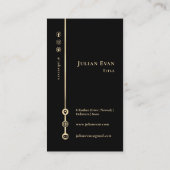 Elegant minimalistisch monogram modern zwart en go visitekaartje (Achterkant)