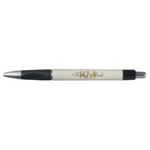 Elegant minimalistisch monogram, naam goud geel ro pen