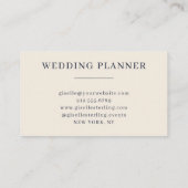 Elegant minimalistisch monogram Navy Blue Cream Visitekaartje (Achterkant)