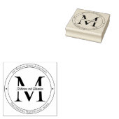 Elegant minimalistisch monogram retouradres 	rubberstempel (Gestempeld)