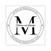 Elegant minimalistisch monogram retouradres 	rubberstempel (Afrduk)