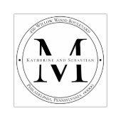 Elegant minimalistisch monogram retouradres 	rubberstempel (Afrduk)