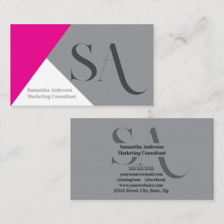 Elegant minimalistisch monogram Visitekaartje | Cu