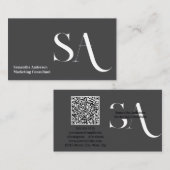 Elegant minimalistisch monogram Visitekaartje | Cu (Voorkant / Achterkant)