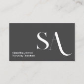 Elegant minimalistisch monogram Visitekaartje | Cu (Voorkant)