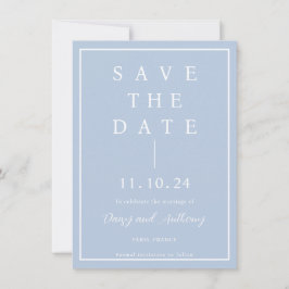 Elegant minimalistisch mosterdblauw bespaart de da save the date