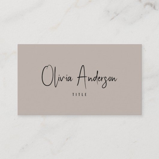Elegant minimalistisch neutraal boho chic modern visitekaartje (Voorkant)