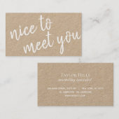 Elegant minimalistisch Nice om u te ontmoeten Gree Visitekaartje (Voorkant / Achterkant)