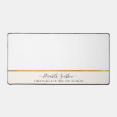 Elegant minimalistisch off-wit en goud voeg naam t bureaumat (Voorkant)