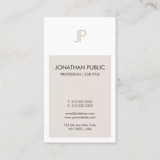 Elegant Minimalistisch Ontwerp Monogram Duidelijke Visitekaartje (Voorkant)