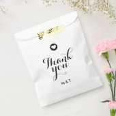 Elegant minimalistisch paar Initiaal script dank u Bedankzakje (Gezegeld)