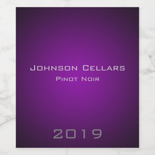 Elegant minimalistisch Paars vignet - Aangepast Wijn Etiket (Enkel label)