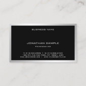Elegant minimalistisch platte, moderne rendy zilve visitekaartje (Achterkant)