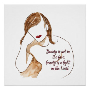 Elegant Minimalistisch Portret met Citaat Perfect Poster