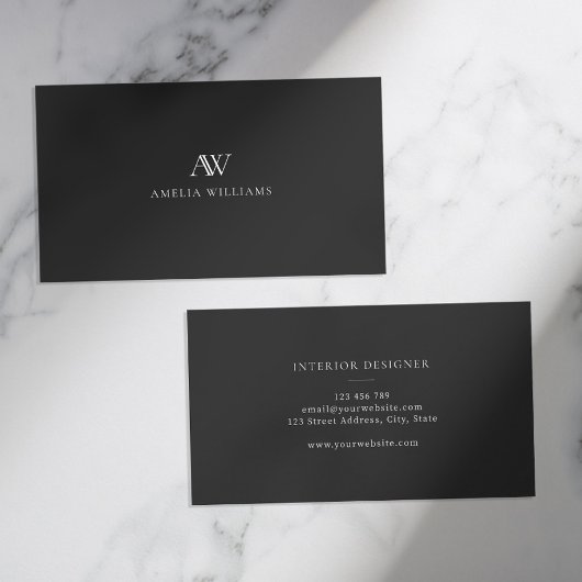 Elegant minimalistisch professioneel monogram visitekaartje