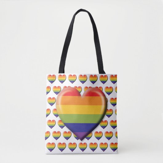 Elegant Minimalistisch Regenboog Hart Ontwerp Draagtas (Voorkant)