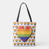 Elegant Minimalistisch Regenboog Hart Ontwerp Draagtas (Achterkant)