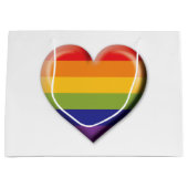 Elegant Minimalistisch Regenboog Hart Ontwerp Groot Cadeauzakje (Voorkant)