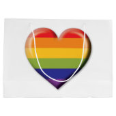 Elegant Minimalistisch Regenboog Hart Ontwerp Groot Cadeauzakje (Achterkant)