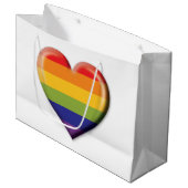 Elegant Minimalistisch Regenboog Hart Ontwerp Groot Cadeauzakje (Voorkant Gekanteld)