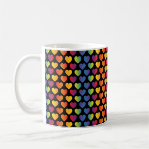 Elegant Minimalistisch Regenboog Hart Ontwerp Koffiemok
