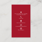 Elegant minimalistisch rood Visitekaartje (Achterkant)
