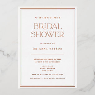 Elegant minimalistisch Roos Gold Foil Vrijgezellen Folie Uitnodiging