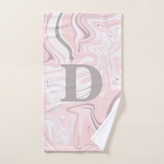 Elegant minimalistisch roze en witte marmer bad handdoek (Handdoek)