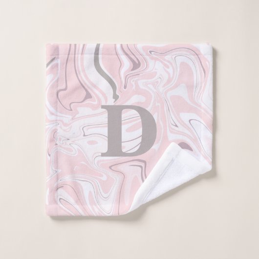 Elegant minimalistisch roze en witte marmer bad handdoek (Wasdoekje)