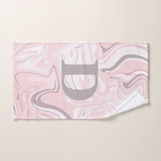 Elegant minimalistisch roze en witte marmer bad handdoek (Handdoek)