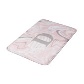 Elegant minimalistisch roze en witte marmer badmat (Gekanteld)