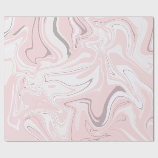 Elegant minimalistisch roze en witte marmer cadeaupapier (Vlak)
